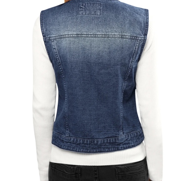 Allegra K Denim Blue with Fade Button Down Vest Size XXL New with Tag - Picture 3 of 11